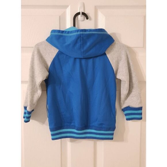 H&M Boy’s Blue Hooded Color Block Zip Closure Track Jacket Size 2-4YR - Picture 2 of 13